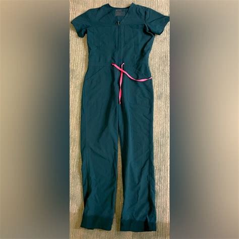 Figs Pants And Jumpsuits Figs Rafaela Cargo Scrubjumpsuit Size Medium Caribbean Blue Poshmark