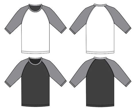 Premium Vector Raglan T Shirt Fashion Flat Sketch Template