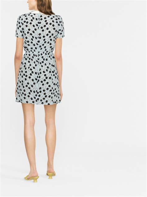 Red Valentino Pussy Bow Collar Cherry Print Dress Farfetch