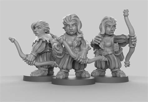 Female Halfling Archers Resin Miniature Dnd Miniatures Etsy