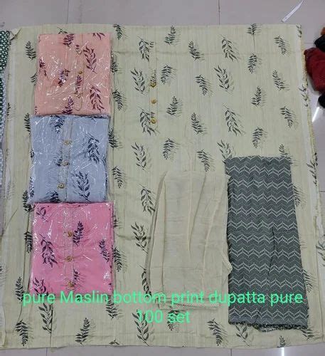 Cotton Printed Maslin Suits Unstitched At Rs 500 In Surat ID