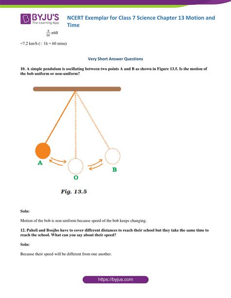 Ncert Exemplar Solutions For Class Science Chapter Motion And Time