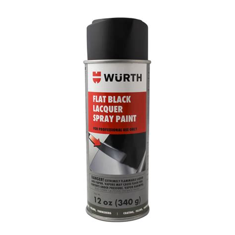 Flat Black Lacquer Spray Paint 12 Oz Aerosol Wurth Usa