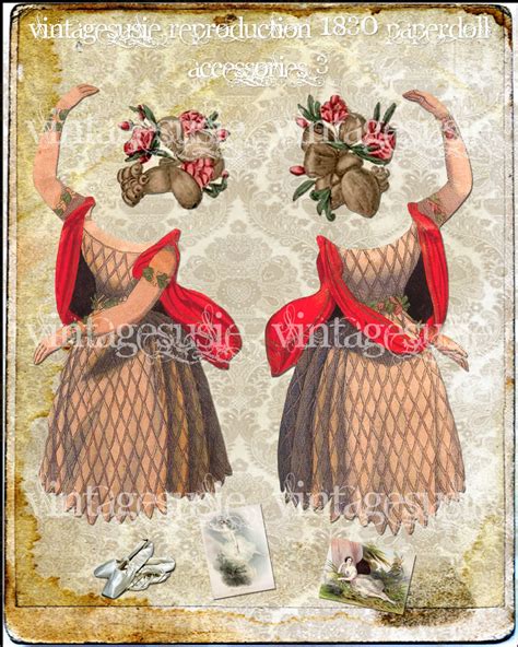 MARIA TAGLIONI Digital Paper Doll Vintage 1830 Collage Sheet Etsy