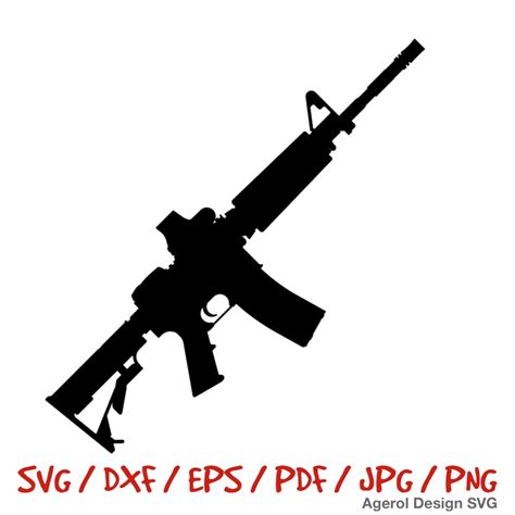 Ar15 Rifle Svg Ar 15 Silhouette Svg Gun Svg Rifle Svg Rifle Png Rifle Dxf Laser Cut Rifle Cricut