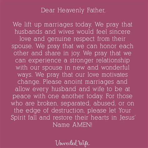 Prayer Of The Day Love Between A Husband And Wife Prayer For My