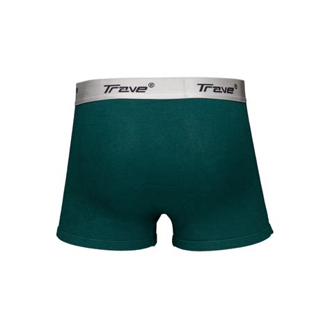 Cueca Boxer Fibra De Bambu Canelado Verde Trave Underwear Cuecas