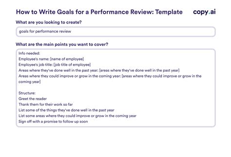 Goals For Performance Review Templates How To Write And Examples