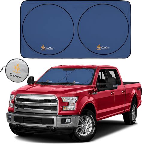 Econour Premium Car Windshield Sun Shade Blue With Storage Pouch Premium 300t