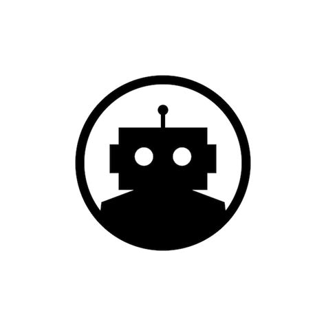 Roboter Emblem Runde Cyborg Automatische Logo Vektor Symbol