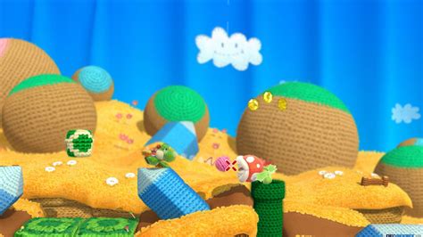 Yoshi S Woolly World Hd Wallpaper Vibrant Adventure Background