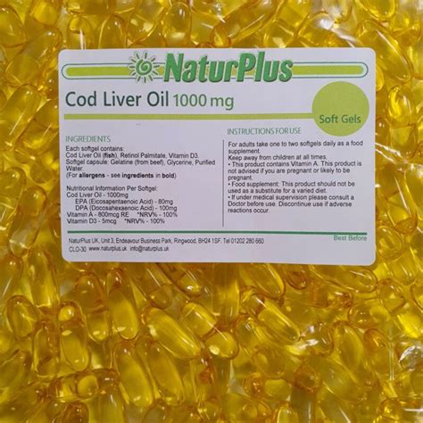 Cod Liver Oil Capsules 1000mg 365 Capsules High Strength Omega 3