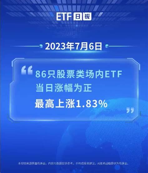 Etf日报 7月6日沪指下跌054，86只股票类etf上涨、最高上涨183凤凰网视频凤凰网