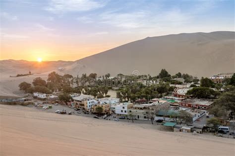 Huacachina Oasis at Sunset - Ica, Peru Stock Photo - Image of region ...