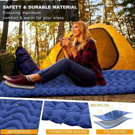 Meetpeak Camping Sleeping Pad Extra Thickness Inflatable Sleeping Mat