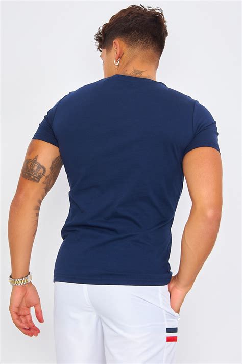 T Shirt Bleu Uni Manches Courtes Brentiny Paris