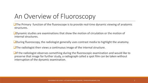 Conventional Fluoroscopy Imaging System Ppt