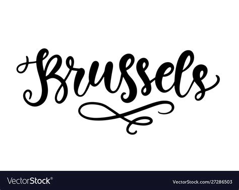 Brussels Modern City Hand Written Brush Lettering Vector Image