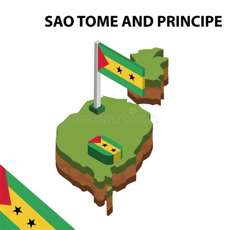 Info Graphic Isometric Map And Flag Of Sao Tome And Principe D