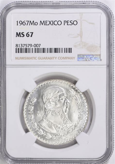 Mexico Mo Silver Peso Km Ngc Ms Item