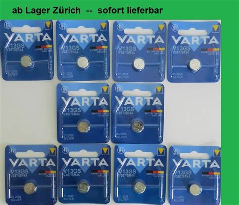 10 Knopfzellen Varta 357 1 55V Silberoxyd V13GS SR44 Kaufen Auf