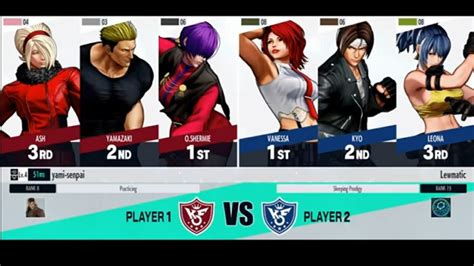 KOF XV Yami Sempai O Shermie Yamazaki Ash VS Lewmatic Vanessa Kyo