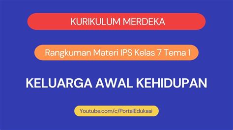 Kurikulum Merdeka Rangkuman IPS Kelas 7 Tema 1 Keluarga Awal Kehidupan