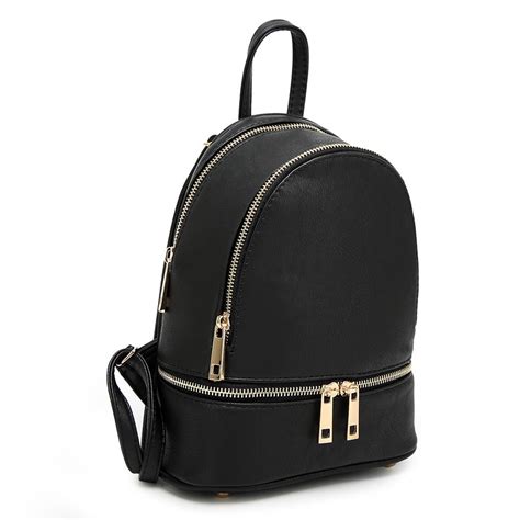 Womens Chic Faux Leather Backpack Soft Lining Zip Detail Casual Ladies