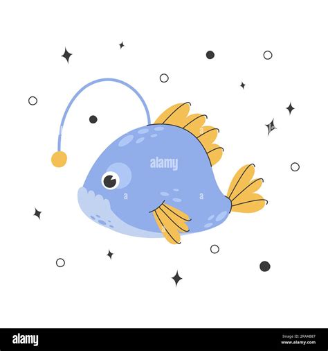 Cute Angler Fish Stock Vector Image Art Alamy