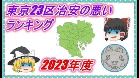 【ゆっくり解説】東京23区治安の悪い市区町村ランキング2023年度 Youtube