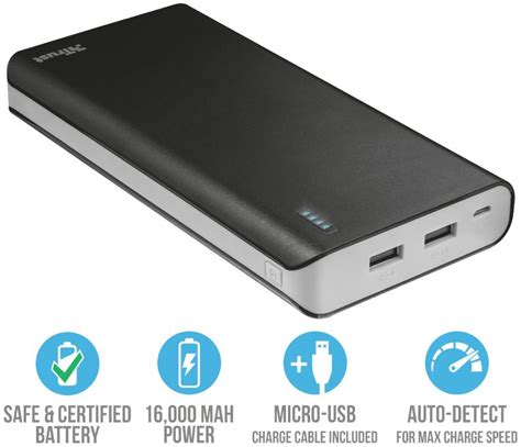 Trust Primo Powerbank Mah Met Twee Usb A Poorten Zwart Gsmpunt Nl