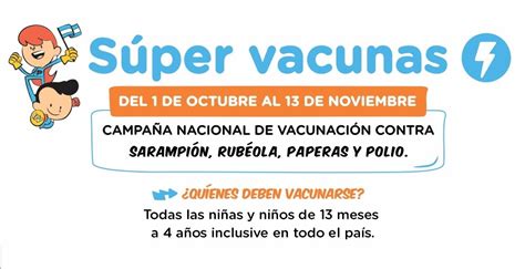 Campaña Nacional De Vacunación Contra Sarampión Rubéola Paperas Y Polio Para Niños Y Niñas De