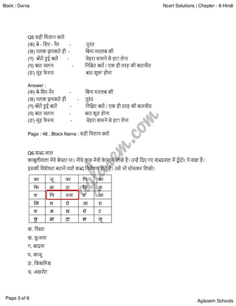 Ncert Solutions For Class 7 Hindi Chapter 8 काबुलीवाला Question Answer Pdf Aglasem