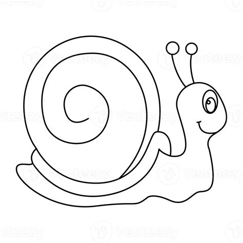 Snail Outline Vector Cartoon Design On Transparent Background 9377819 PNG