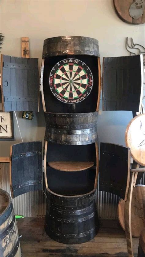 Whiskey Barrel Dart Board Cabinet Artofit