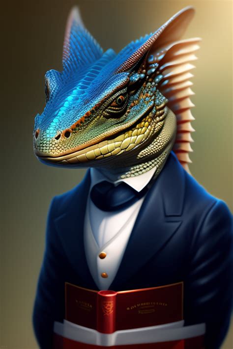 Lexica A Stern Looking Lizard Dressed As A Librarian Digital Art