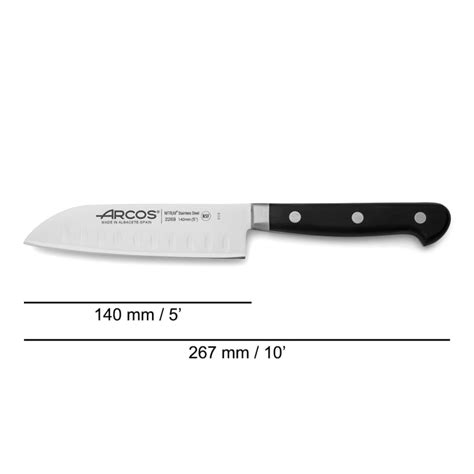 Cuchillo Santoku Acero Inoxidable Forjado Nitrum Mm Mango Negro