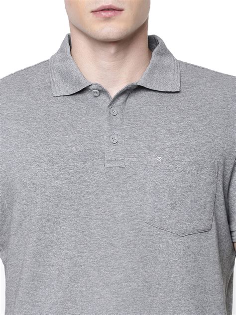 Mens Polo T Shirt With Pocket Grey Melange — Ramraj Cotton