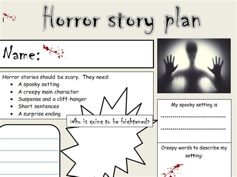 Ks1 And 2 Horror Story Planning Template Teaching Resources