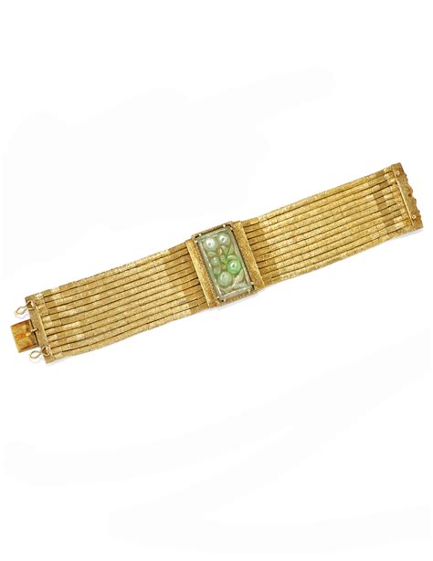 Bracciale A Fascia In Oro E Giadeite Circa Wannenes Art