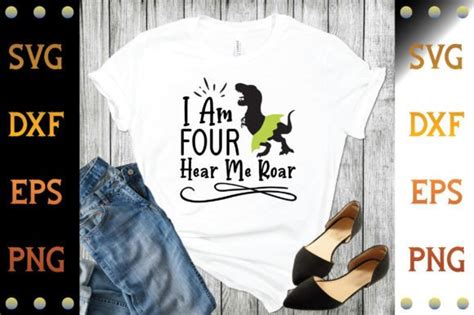 I Am Four Hear Me Roar Svg Graphic By Selinab Creative Fabrica