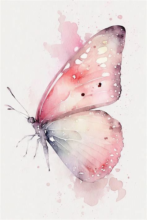 Premium Photo Beautiful Light Pink Butterfly Watercolor Butterfly