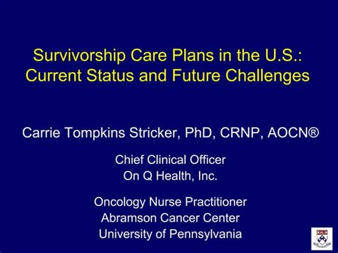 Survivorship Care Plans In The U S Current Status And Future