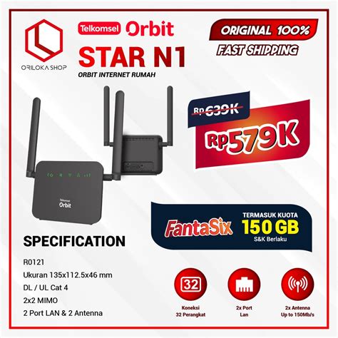 Jual Telkomsel Orbit Star N Modem Router Wifi Bonus Kuota Gb