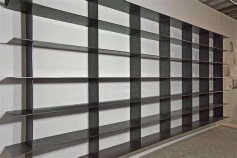 Custom Minimal Blackened Steel Shelves By Mato