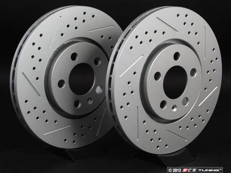 Ecs R Akt Front Cross Drilled Slotted Brake Rotors Pair