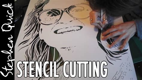 Cutting Art Stencils 3 Layer Portrait Stephen Quick Youtube