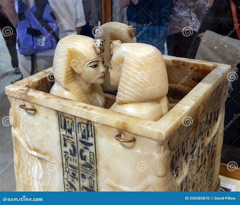 Tutankhamun Alabaster Canopic Box Inside The Museum Of Egyptian