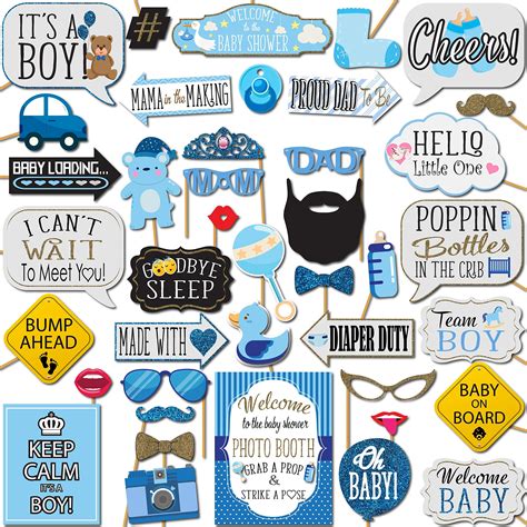 Amazon Laslu It S A Boy Baby Shower Party Photo Booth Props Kits