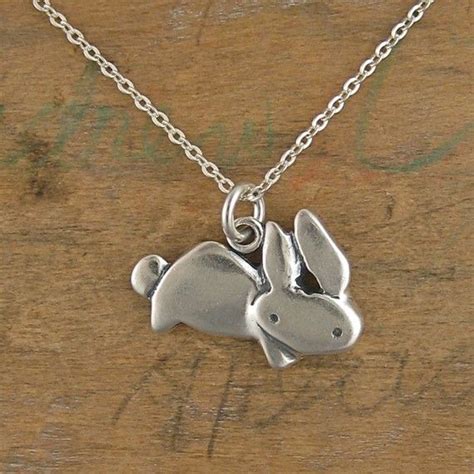 Sterling Rabbit Charm Necklace Silver Bunny Necklace Rabbit Charm Or